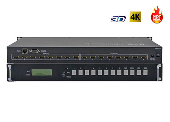 τρισδιάστατος IR HDMI τηλεοπτικός Switcher μητρών 4Kx2K 8X8 με τις εισαγωγές 8x και τα αποτελέσματα 8x