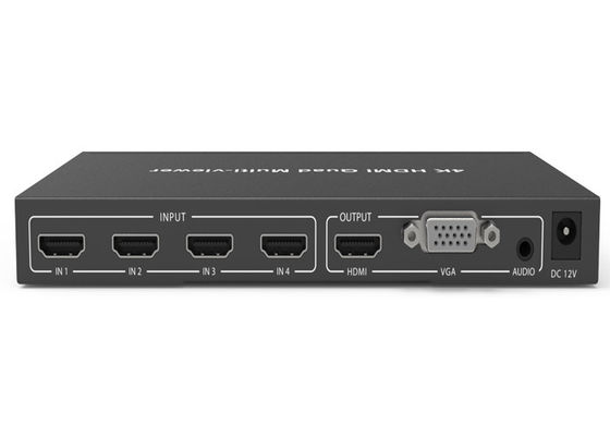Μαύρο HDCP 1,4 τετράγωνο HDMI Multiviewer 4K 4×1 με 4 εισαγωγή Χ HDMI και 1 παραγωγή Χ HDMI