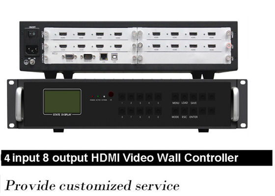 4 στον τηλεοπτικό ελεγκτή 4x4 τοίχων 8 έξω HDMI, τηλεοπτικός επεξεργαστής τοίχων 2x4 Hdmi