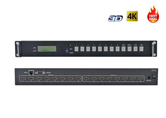 8x8 4Kx2k 30Hz τρισδιάστατο IR 1080P HDMI 1,4 Switcher 8 μητρών σε 8 ΈΞΩ
