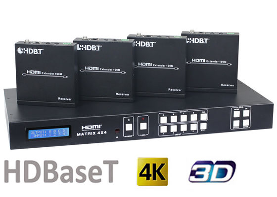 Switcher μητρών HDMI1.4 4X4 HDBaseT με 4Pcs δέκτες 70M και 100M HDMI HDBaseT