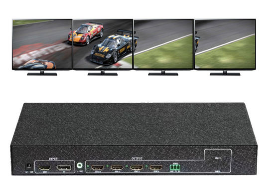 Ελεγκτής τοιχώματος βίντεο 4K 1 σε 4 ∙ 1x4 HDMI Splitter για πολυοθόνη