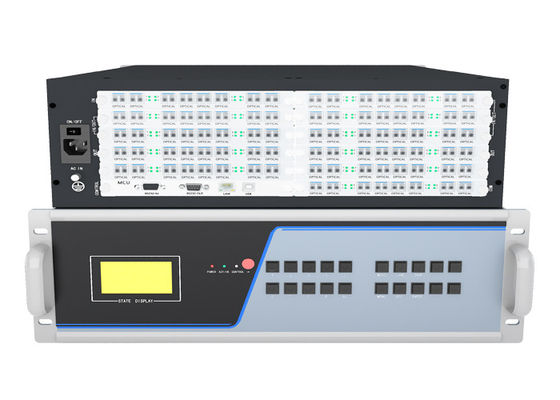 Επαναχρηματοδοτούμενη ισχύς 88 θύρες 3.5 U Fiber KVM Transmitter and Receiver Node KVM Fiber Matrix