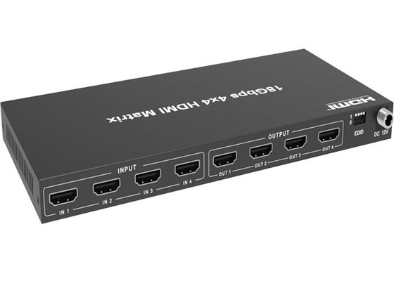 18Gbps 4k HDMI HDCP 2,2 Switcher 4x4 τηλεοπτική περίφραξη μετάλλων