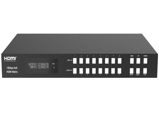 Switcher μητρών λειτουργίας 18Gbps 8x8 HDMI ARC με την περίφραξη μετάλλων
