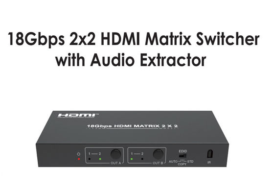 Δακτυλογραφήστε Switcher μητρών 18Gbps 2x2 HDMI με τον ακουστικό εξολκέα