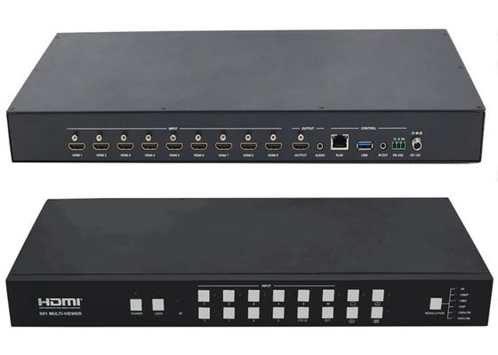 άνευ ραφής Switcher παραγωγής HDMI Multiviewer 9x1 εισαγωγής 1Ch 9Ch 4K