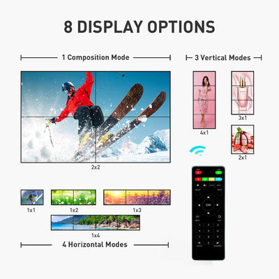 1 4 έξω LCD TV στον πολυ ελεγκτή 2x2 τοίχων οθόνης τηλεοπτικό με 8 τρόπους τοίχων