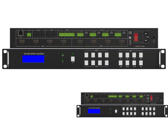 Άνευ ραφής IR ακουστικό UHD HDMI 2,0 Switcher 4K 60Hz 18Gbps 4x4 μητρών